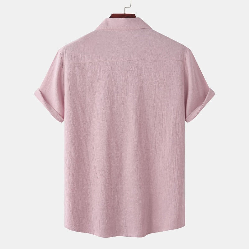 Linen Short-Sleeved Shirts Men's Shirts-Vacay Outfit