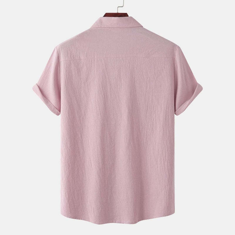 Linen Short-Sleeved Shirts Men's Shirts-Vacay Outfit