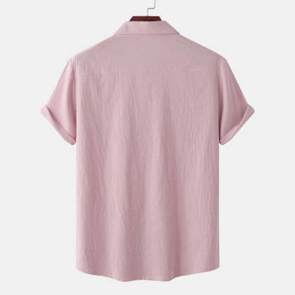 Linen Short-Sleeved Shirts Men's Shirts-Vacay Outfit