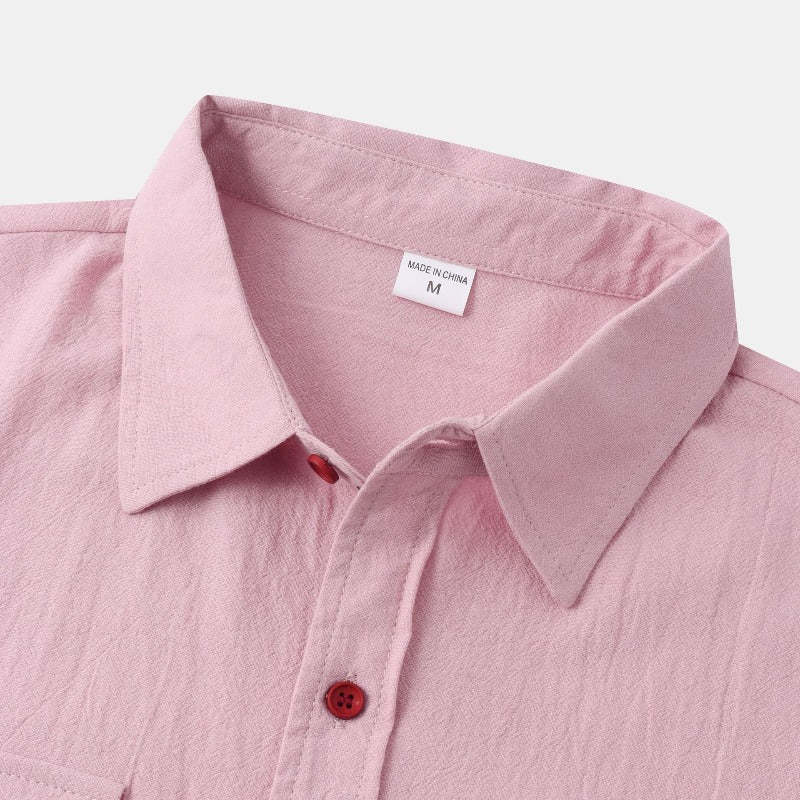 Linen Short-Sleeved Shirts Men's Shirts-Vacay Outfit