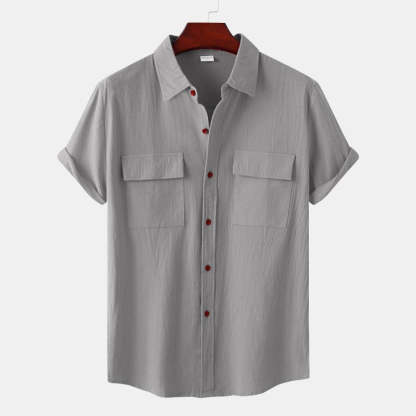 Linen Short-Sleeved Shirts Men's Shirts-Vacay Outfit
