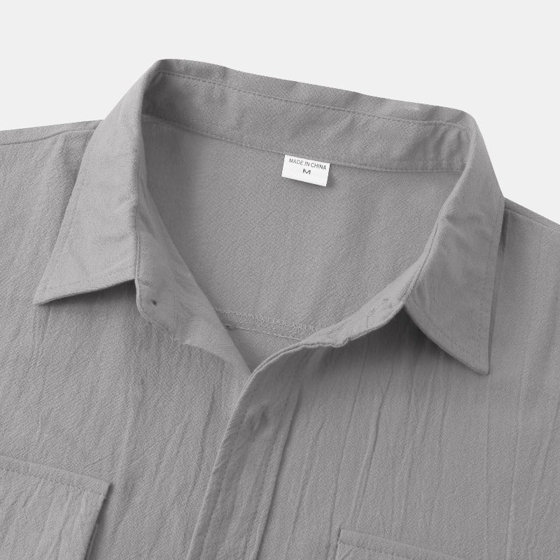 Linen Short-Sleeved Shirts Men's Shirts-Vacay Outfit