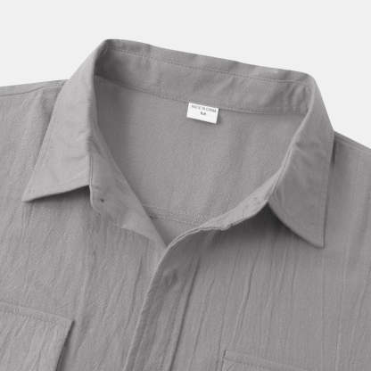 Linen Short-Sleeved Shirts Men's Shirts-Vacay Outfit