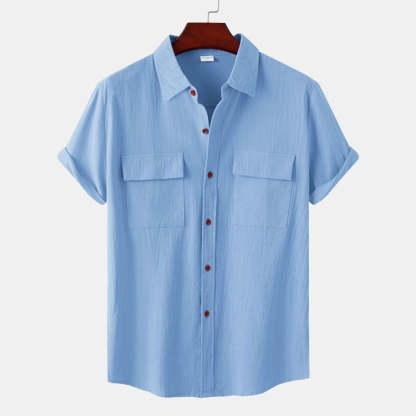 Linen Short-Sleeved Shirts Men's Shirts-Vacay Outfit