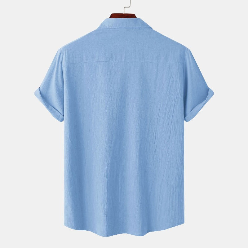 Linen Short-Sleeved Shirts Men's Shirts-Vacay Outfit