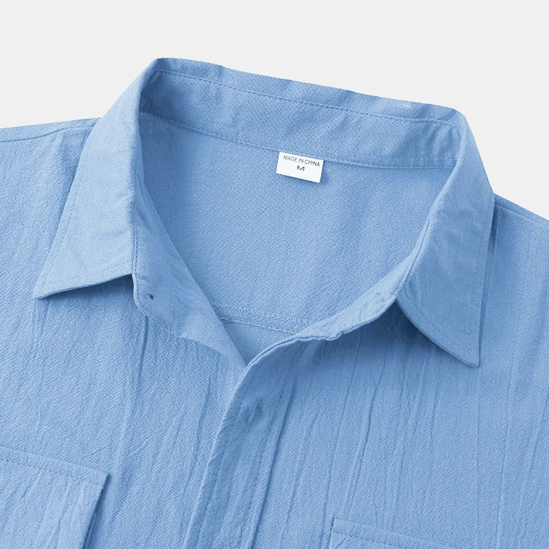 Linen Short-Sleeved Shirts Men's Shirts-Vacay Outfit