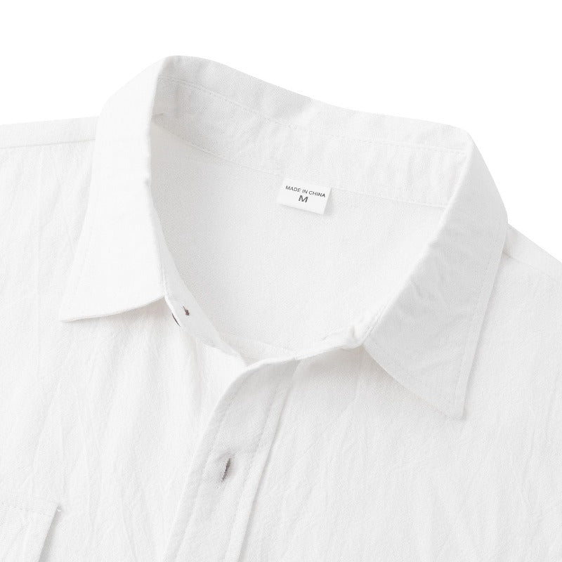 Linen Short-Sleeved Shirts Men's Shirts-Vacay Outfit