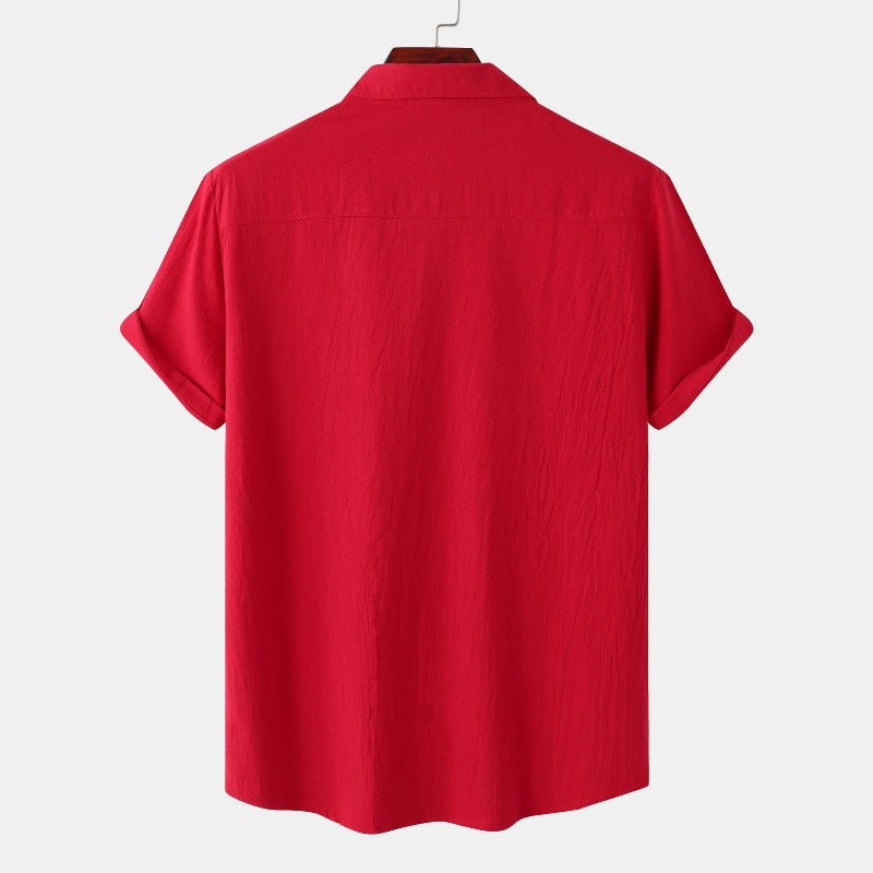 Linen Short-Sleeved Shirts Men's Shirts-Vacay Outfit