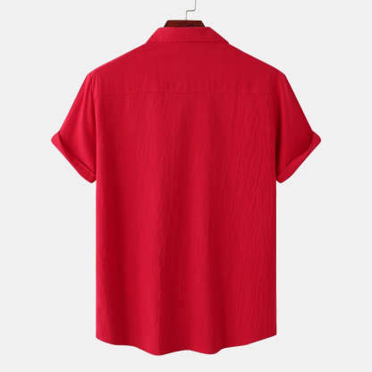 Linen Short-Sleeved Shirts Men's Shirts-Vacay Outfit