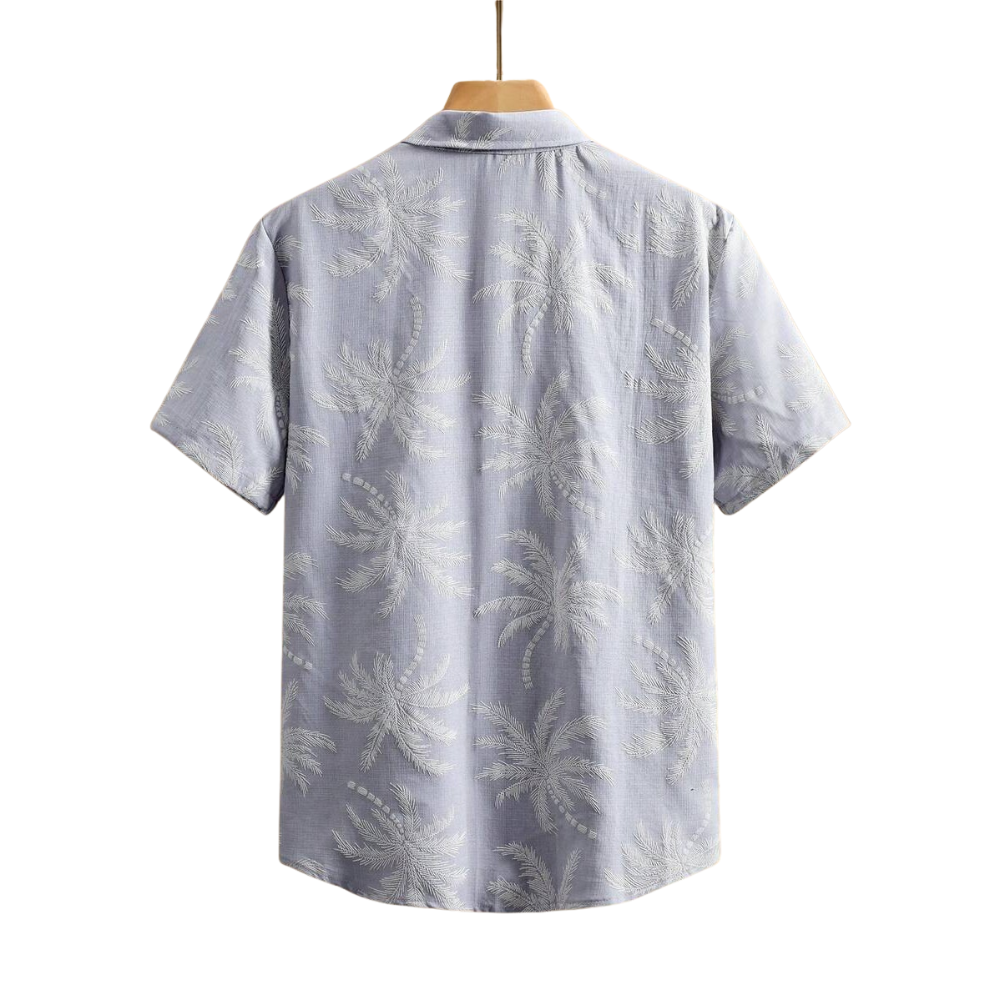 Geometric Jacquard Short Sleeve Casual Shirt