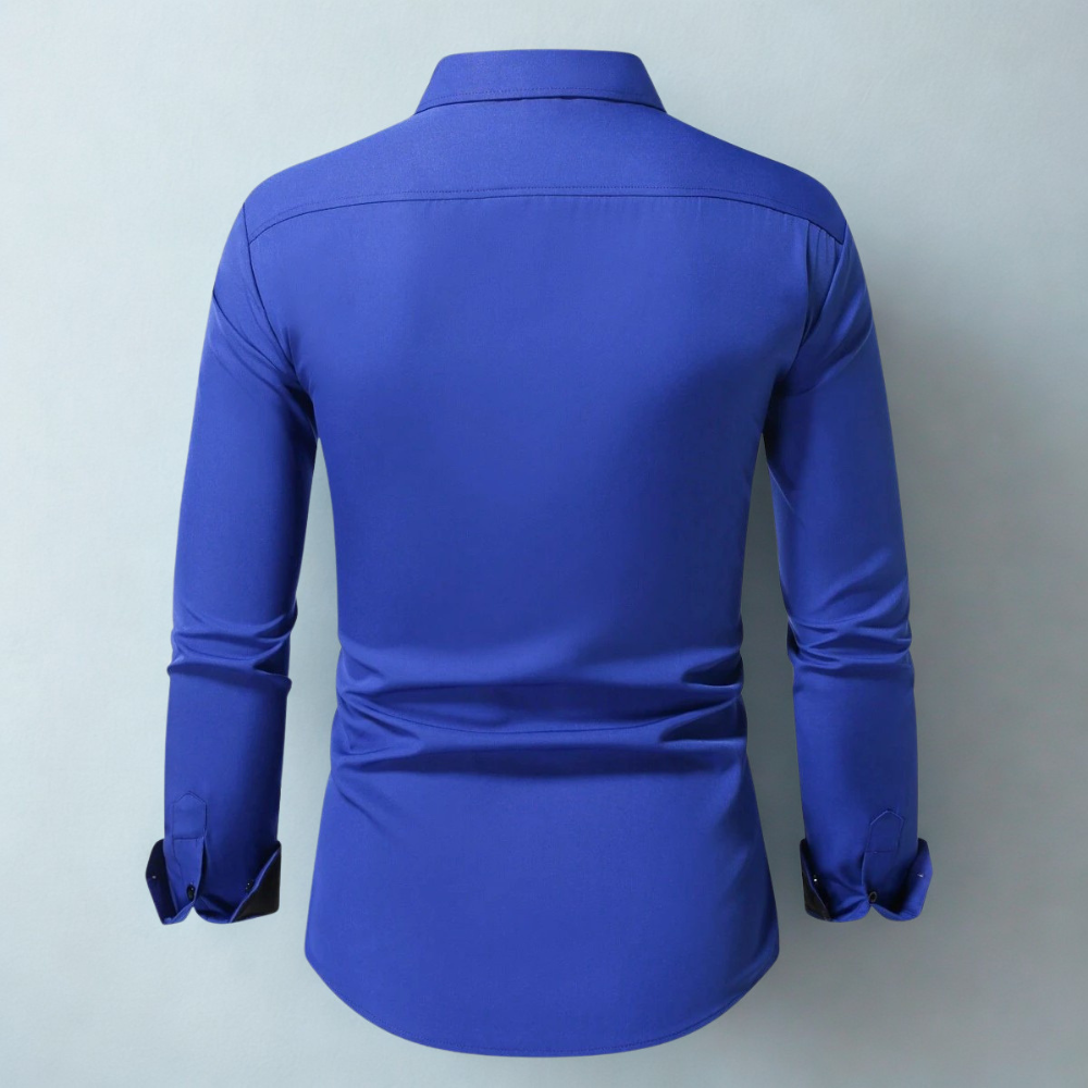 Front Button Long Sleeve Casual Shirt With Pocket For Men