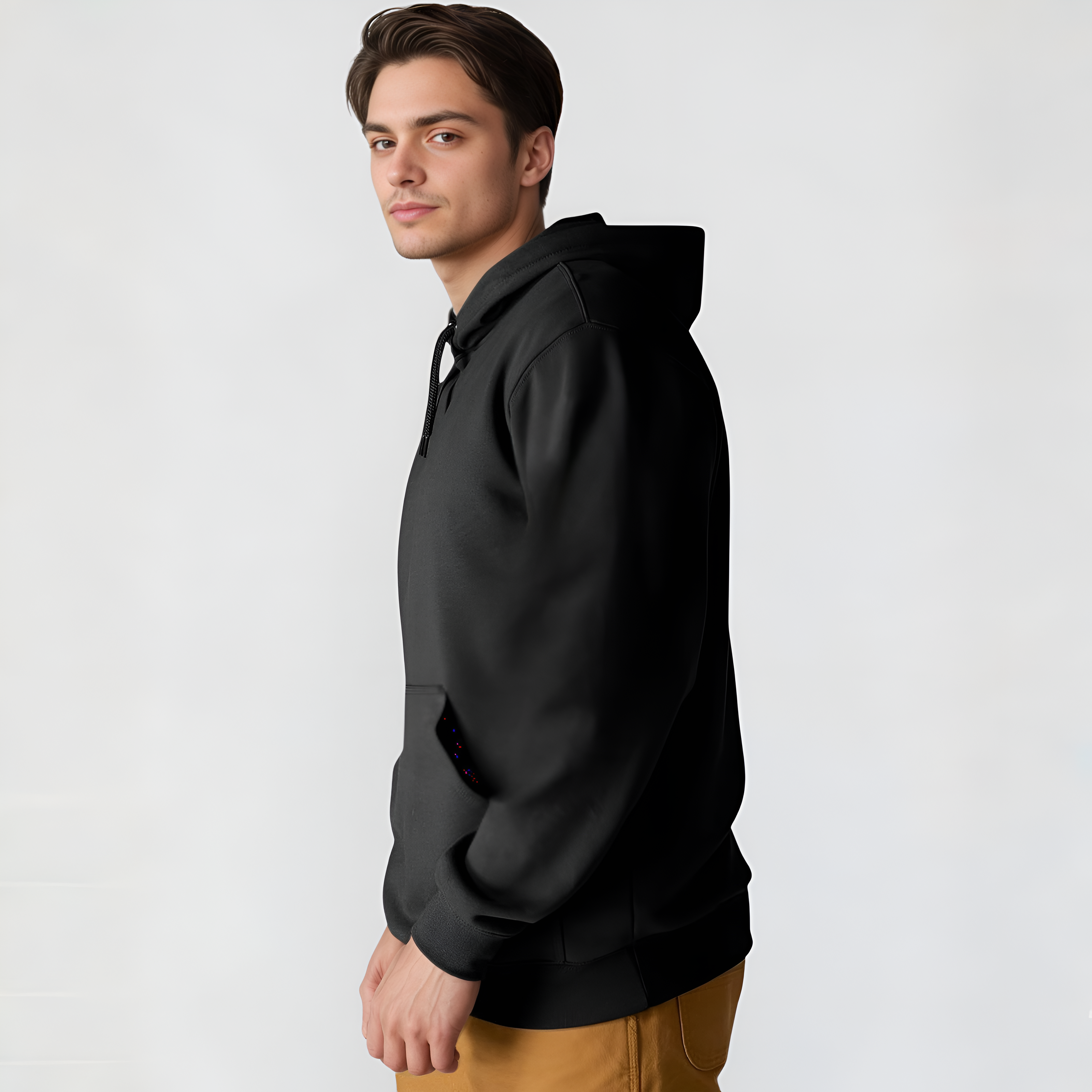 Midweight Pullover Hoodie with Graphic Logo Sleeve
