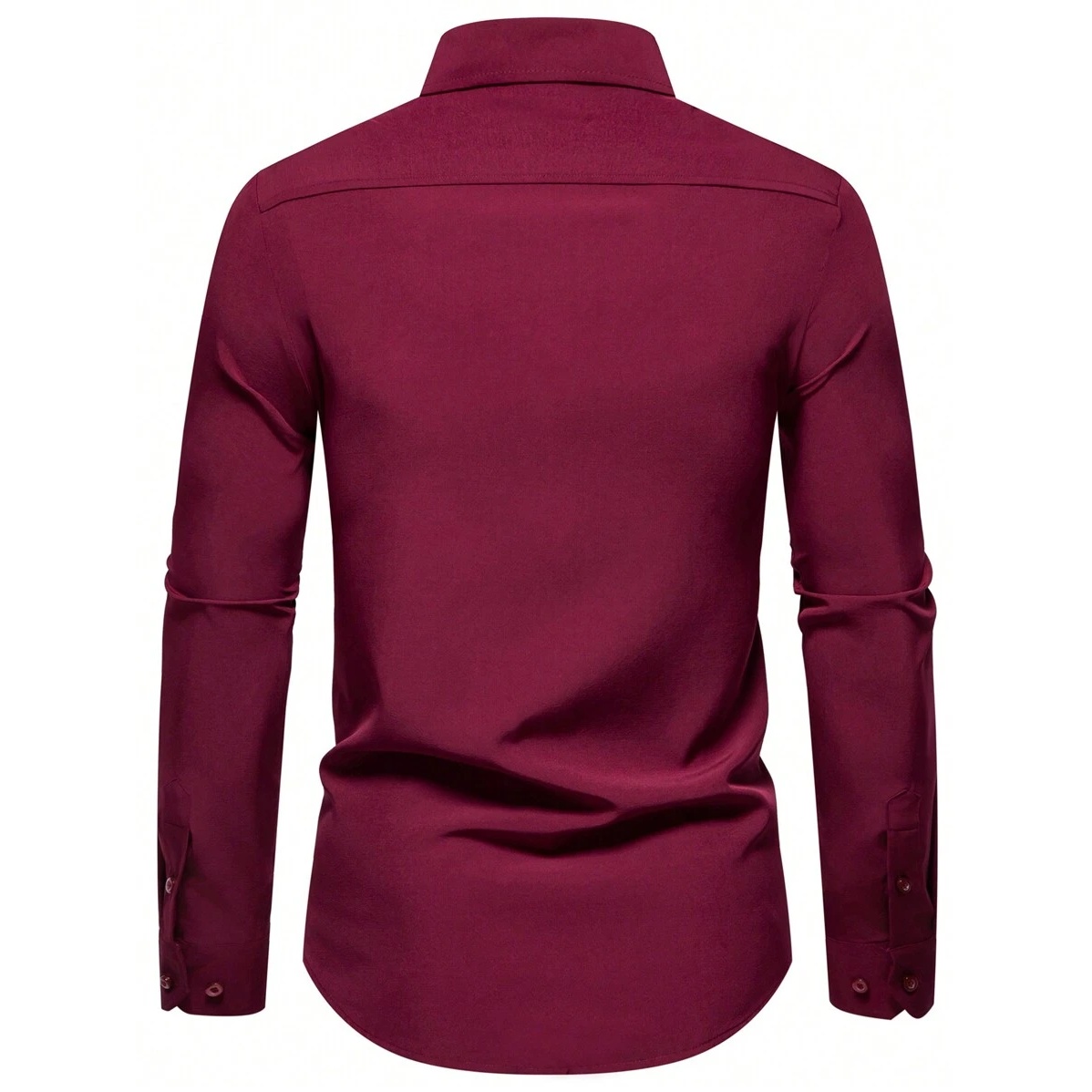 Casual Solid Formal Long Sleeve Dress For Men