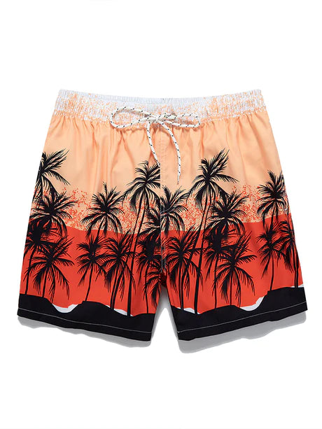 Palm Leaf Print Tank Top And Shorts-Vacay Outfit