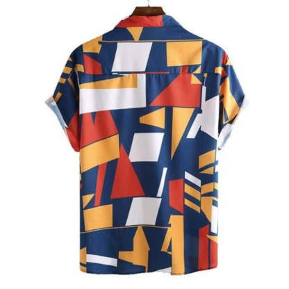 Geometric Colors Shirt-Vacay Outfit