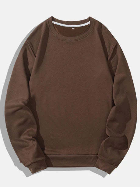 Crew Neck Solid Color Sweatshirts-Vacay Outfit