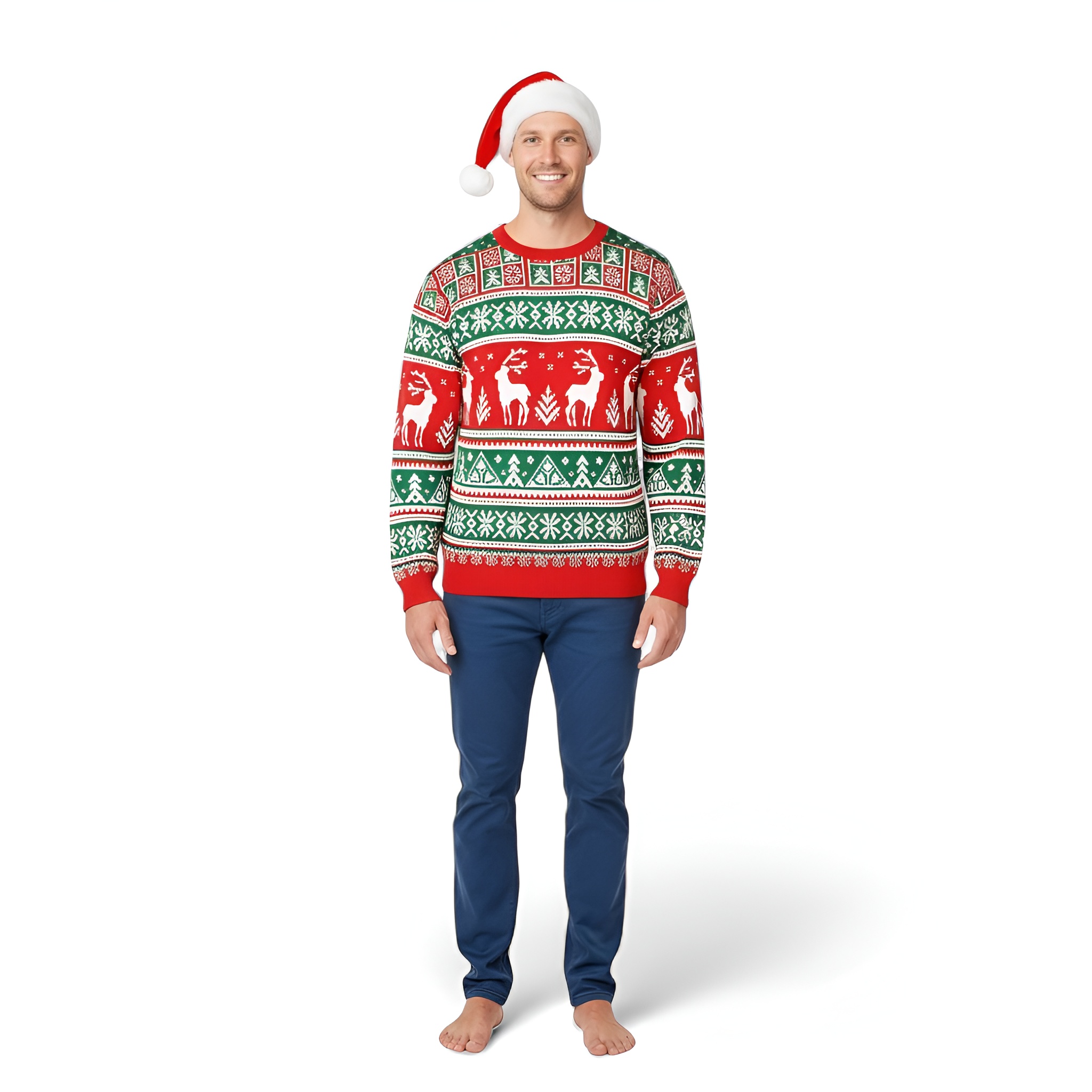 Ugly Christmas Sweater With Festive Winter Design