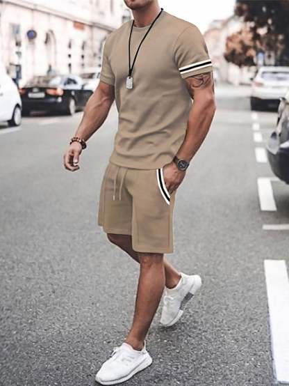 Midnight Athletic T Shirt And Shorts Set-Vacay Outfit