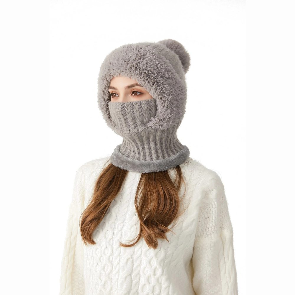 3 In 1 Beanie With Scarf And Mask Set