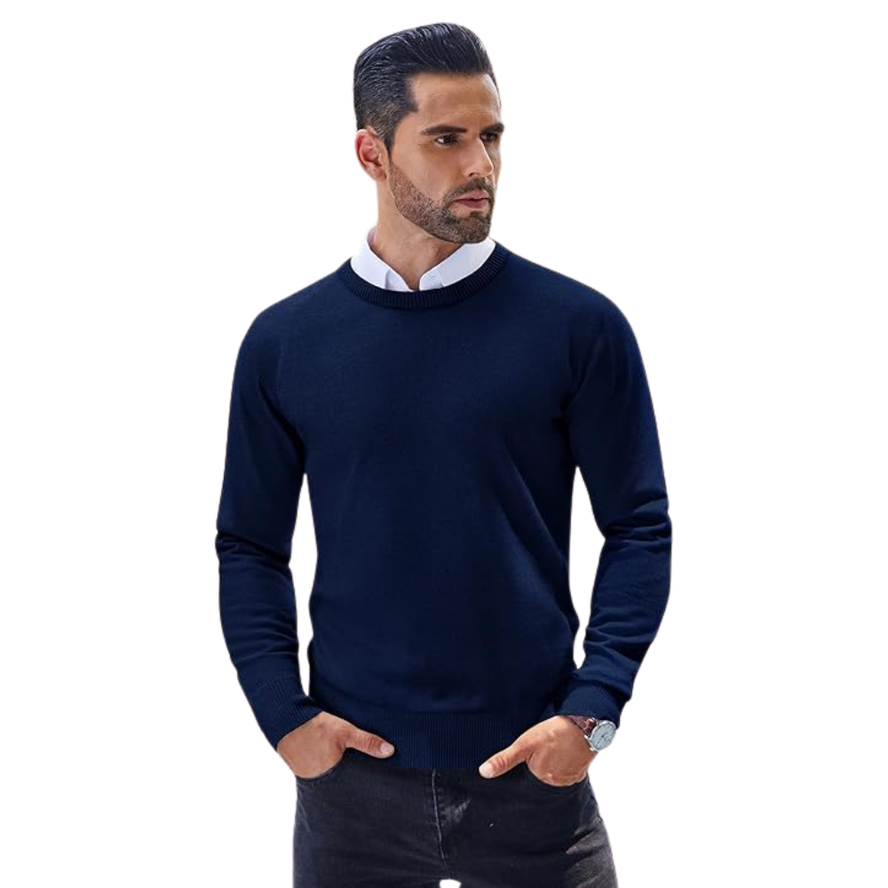 Men’s Slim Fit Crew Neck Knitted Sweater Lightweight Pullover