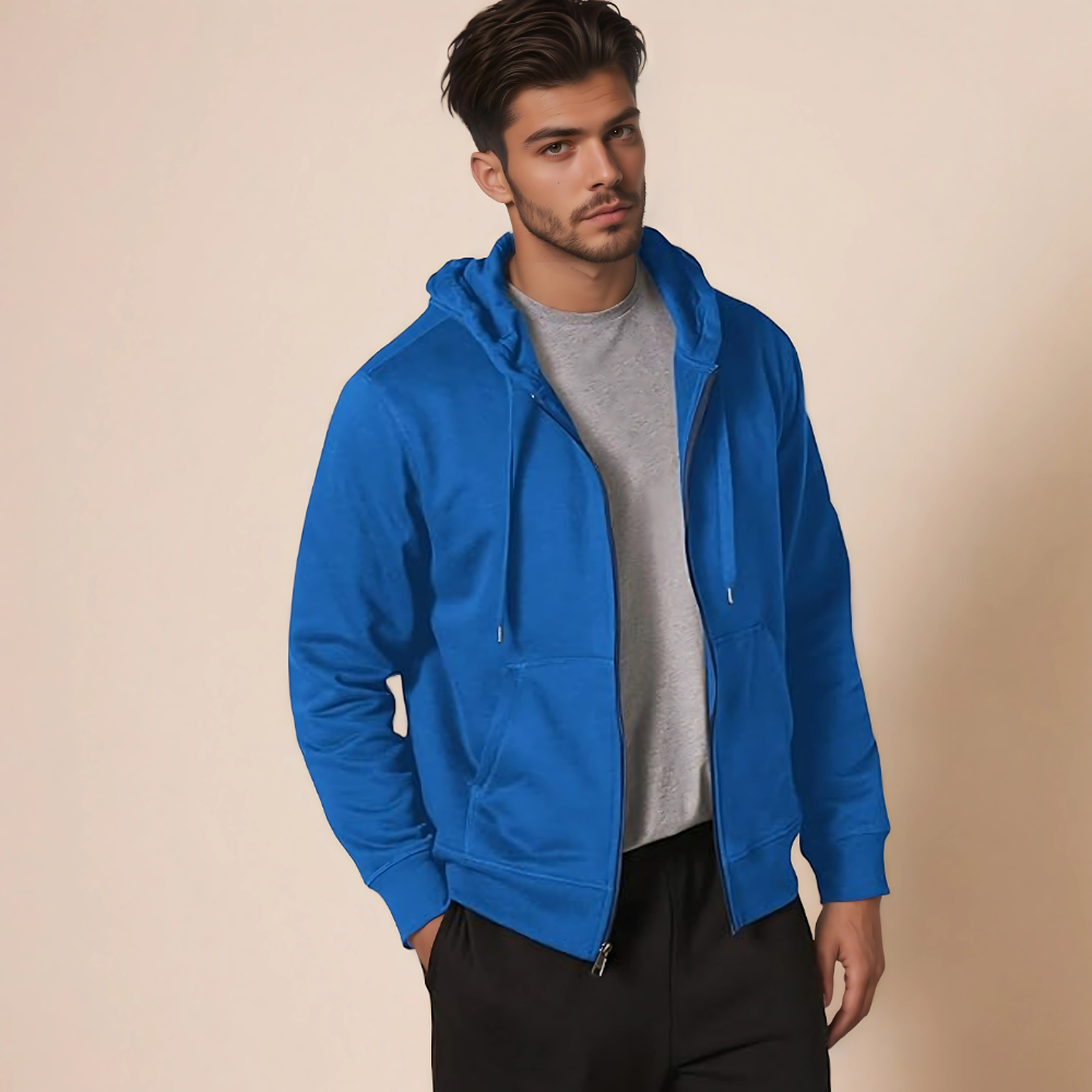Essentials Zip Up Fleece Hoodie For Men