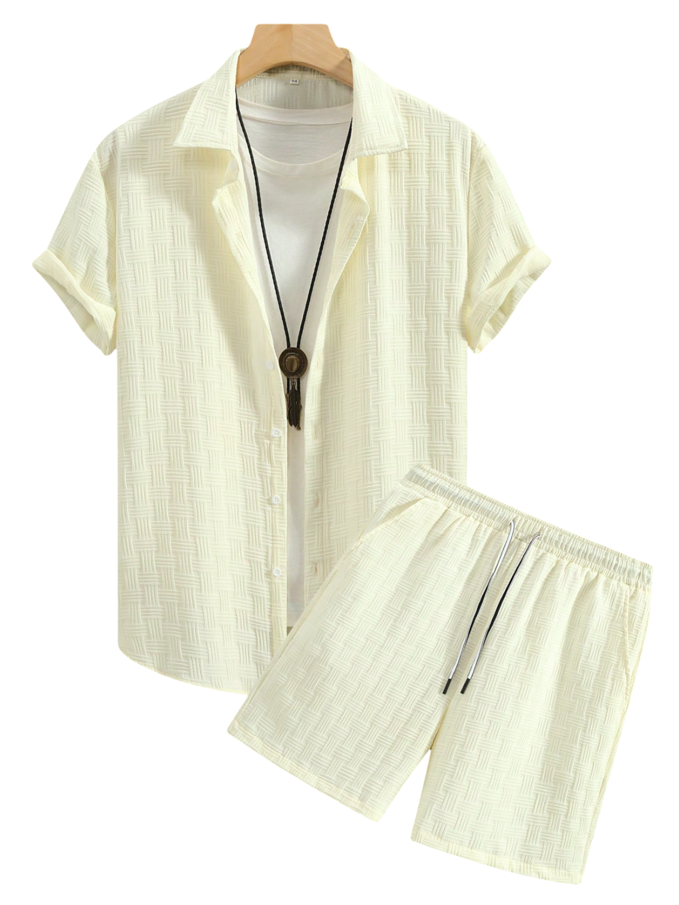 Plain Shirt And Shorts Set-Vacay Outfit