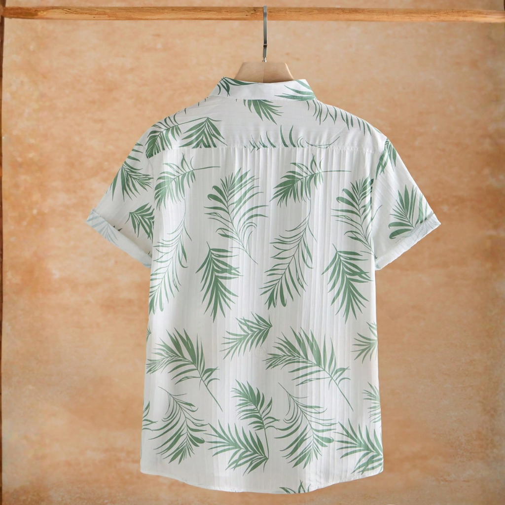 Floral Tree Print Button Up Shirt For Men