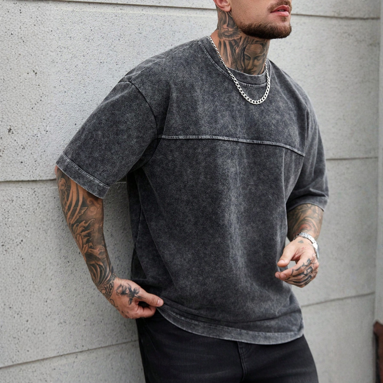 Casual Washed Short Sleeve T Shirt For Men