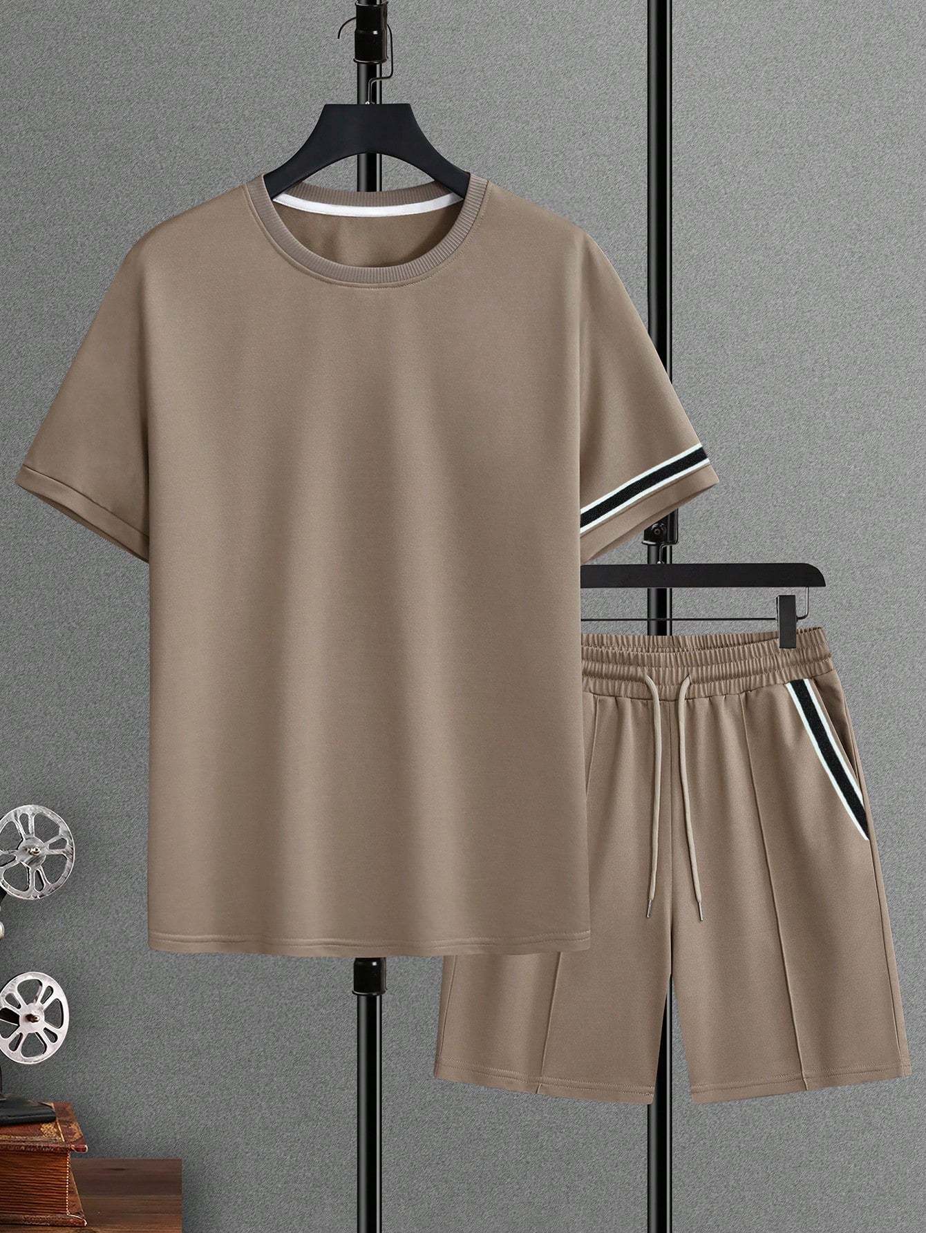 Midnight Athletic T Shirt And Shorts Set-Vacay Outfit