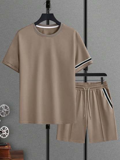 Midnight Athletic T Shirt And Shorts Set-Vacay Outfit