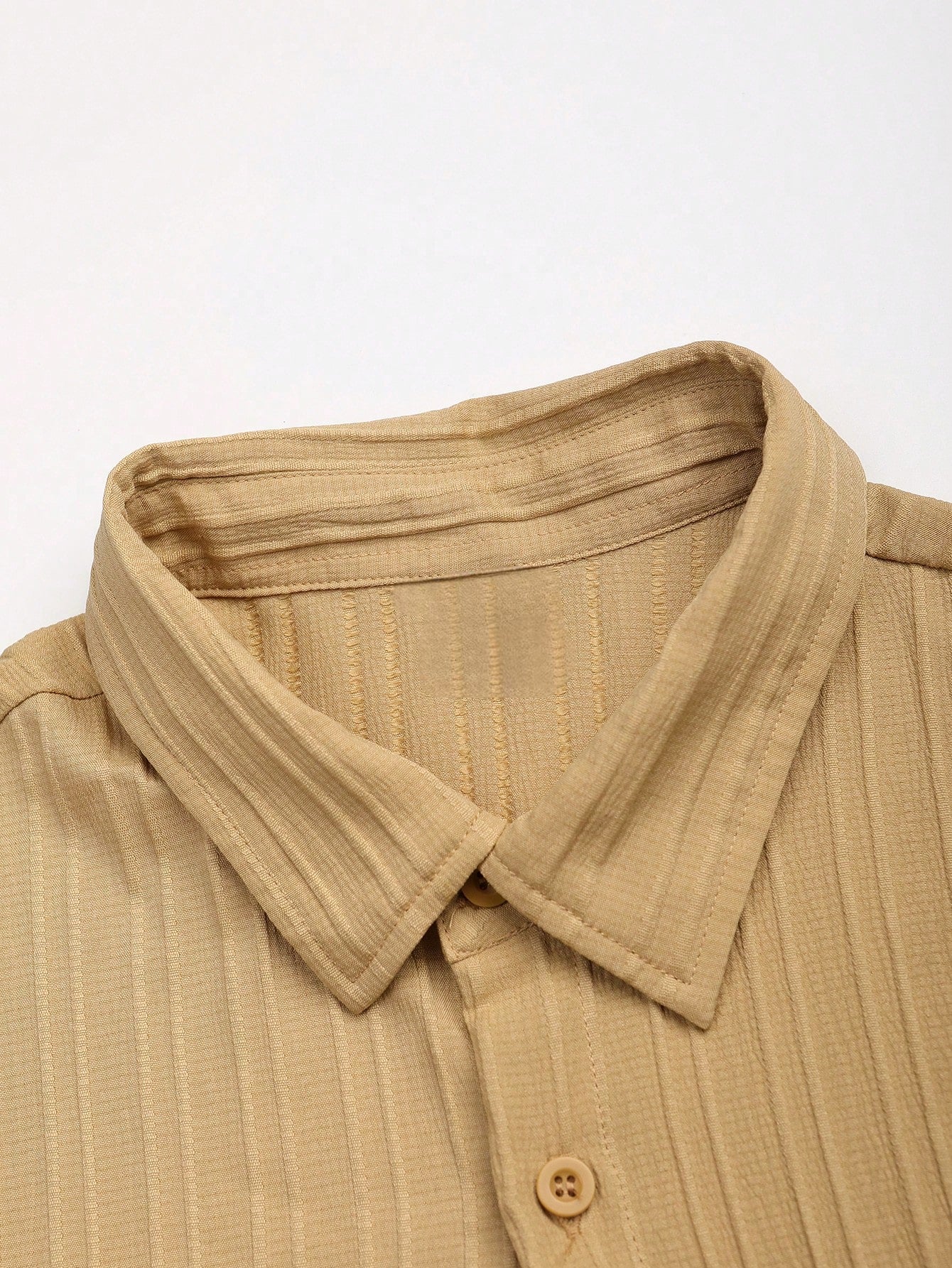 Solid Colored Button Up Shirt And Pants Without Tee-Vacay Outfit