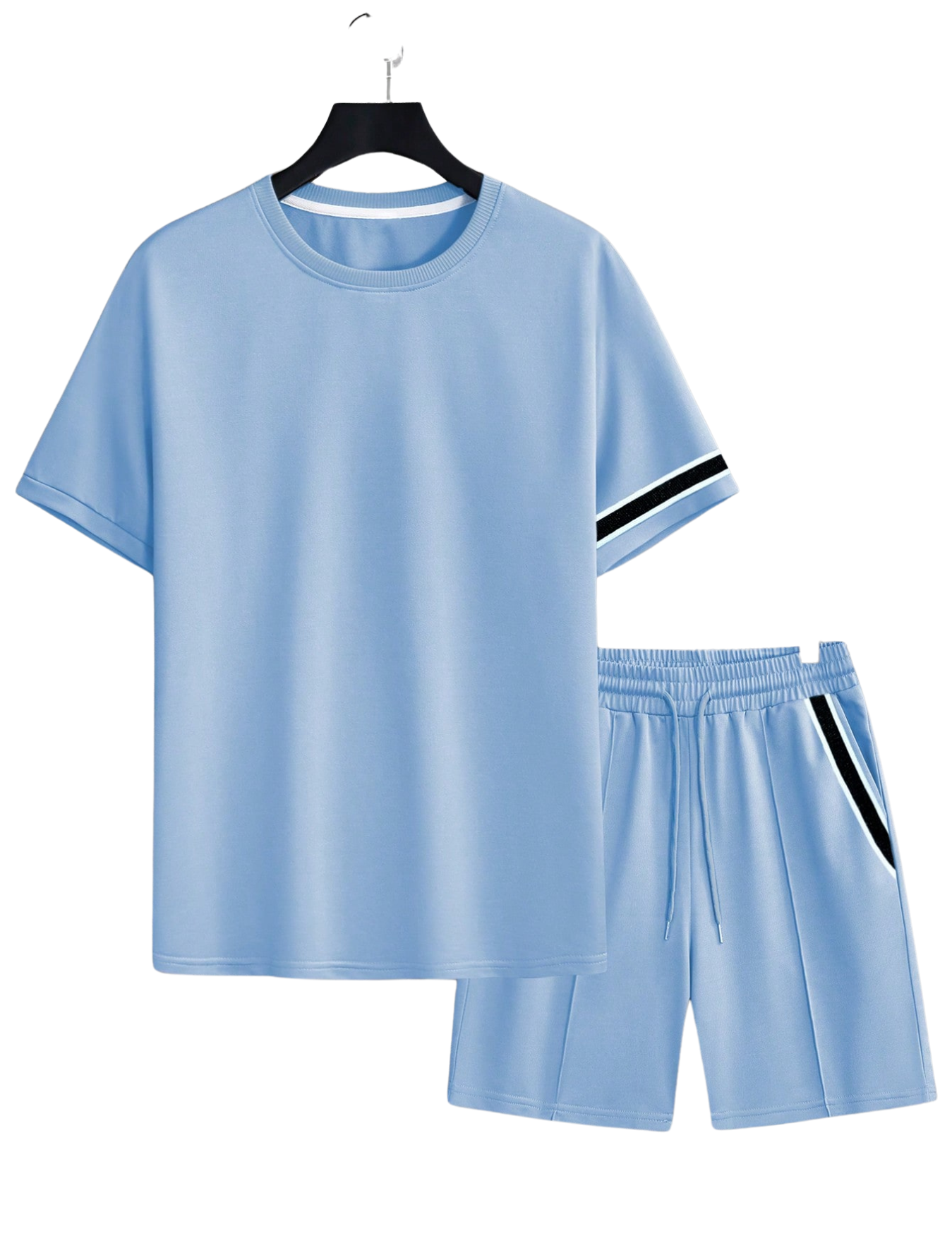 Midnight Athletic T Shirt And Shorts Set-Vacay Outfit