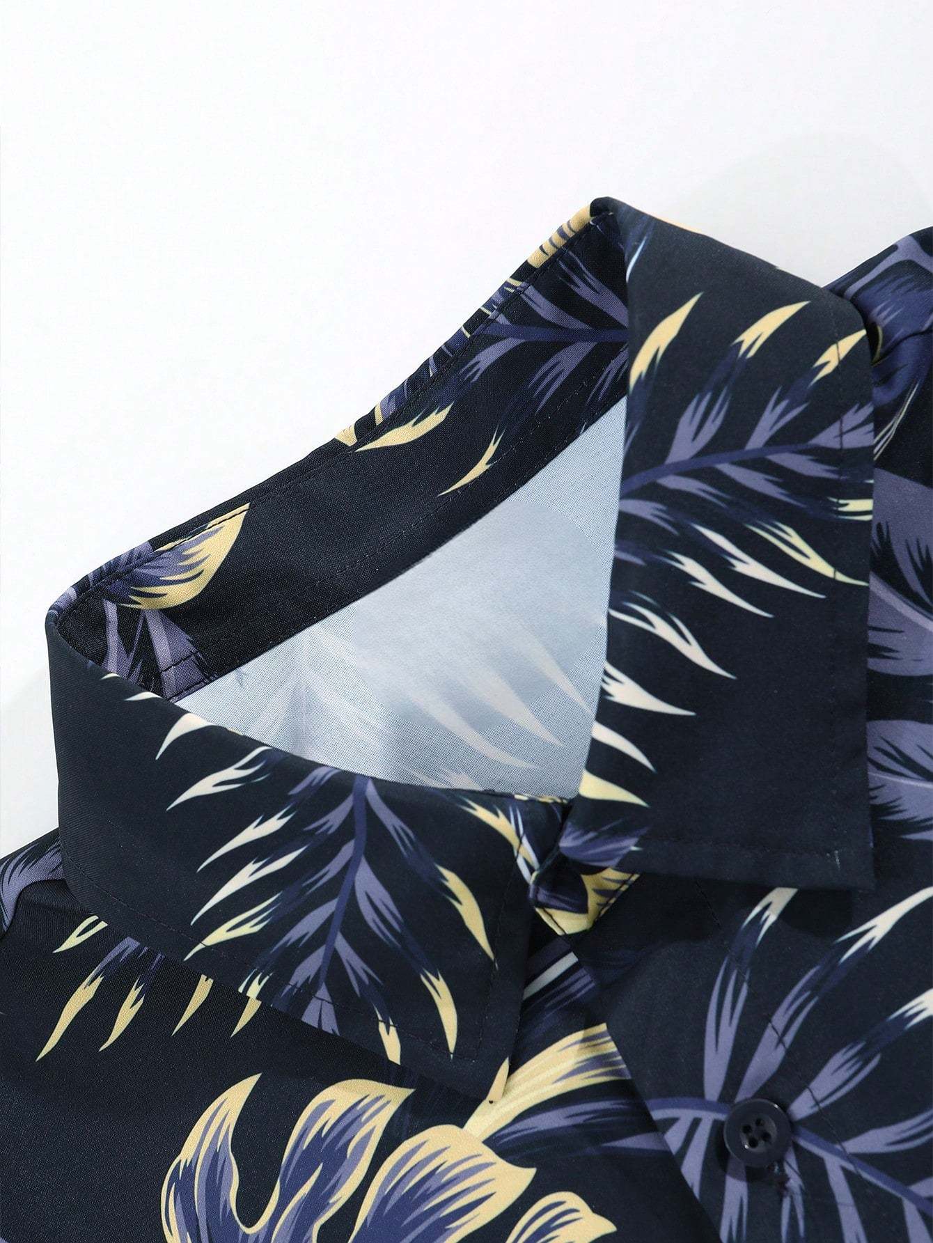 Tropical Print Shirt And Drawstring Shorts-Vacay Outfit