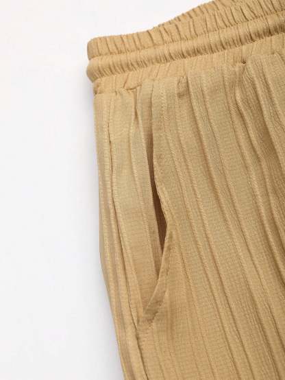 Solid Colored Button Up Shirt And Pants Without Tee-Vacay Outfit