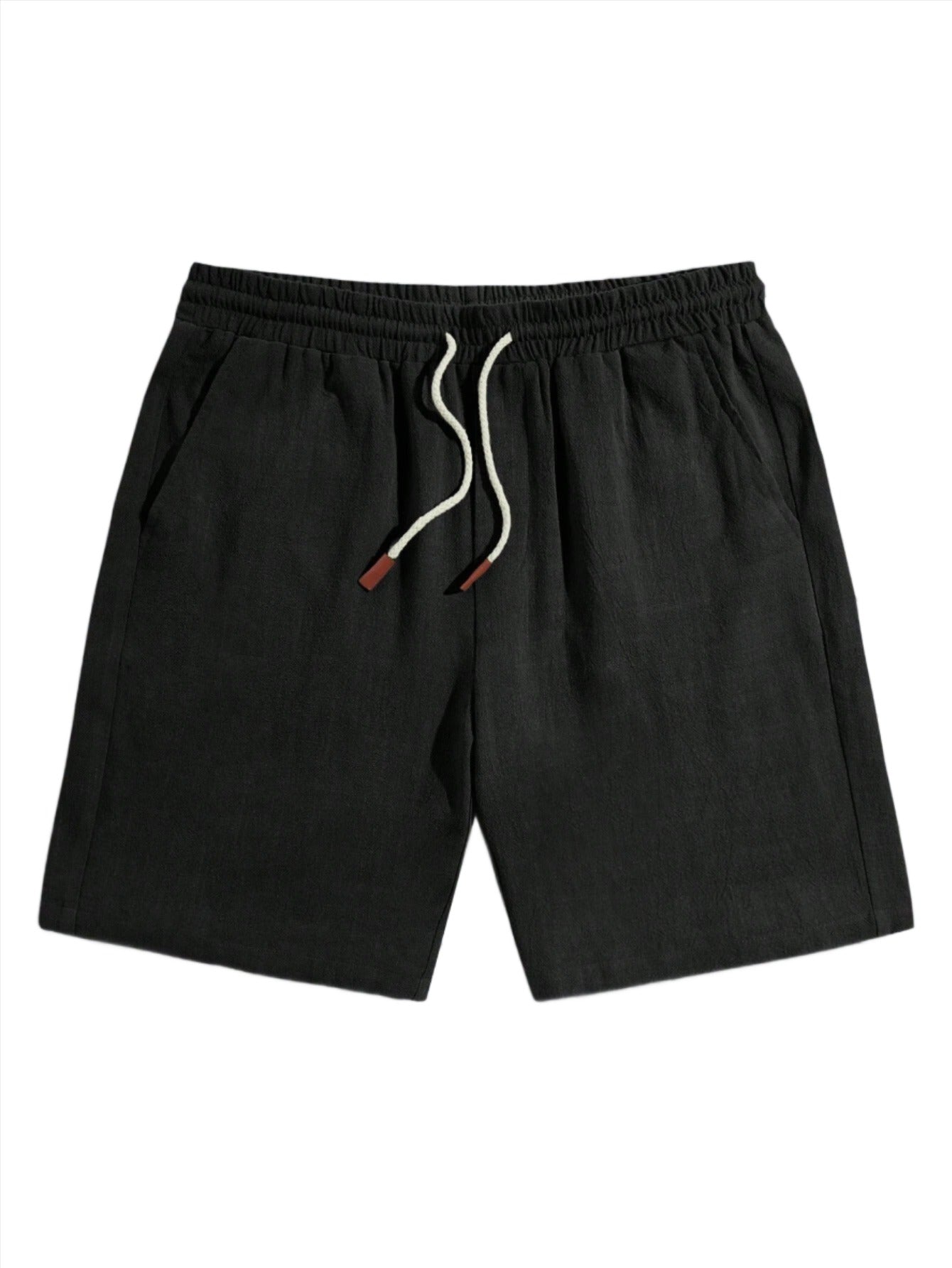 Linen Textured Drawstring Shorts-Vacay Outfit