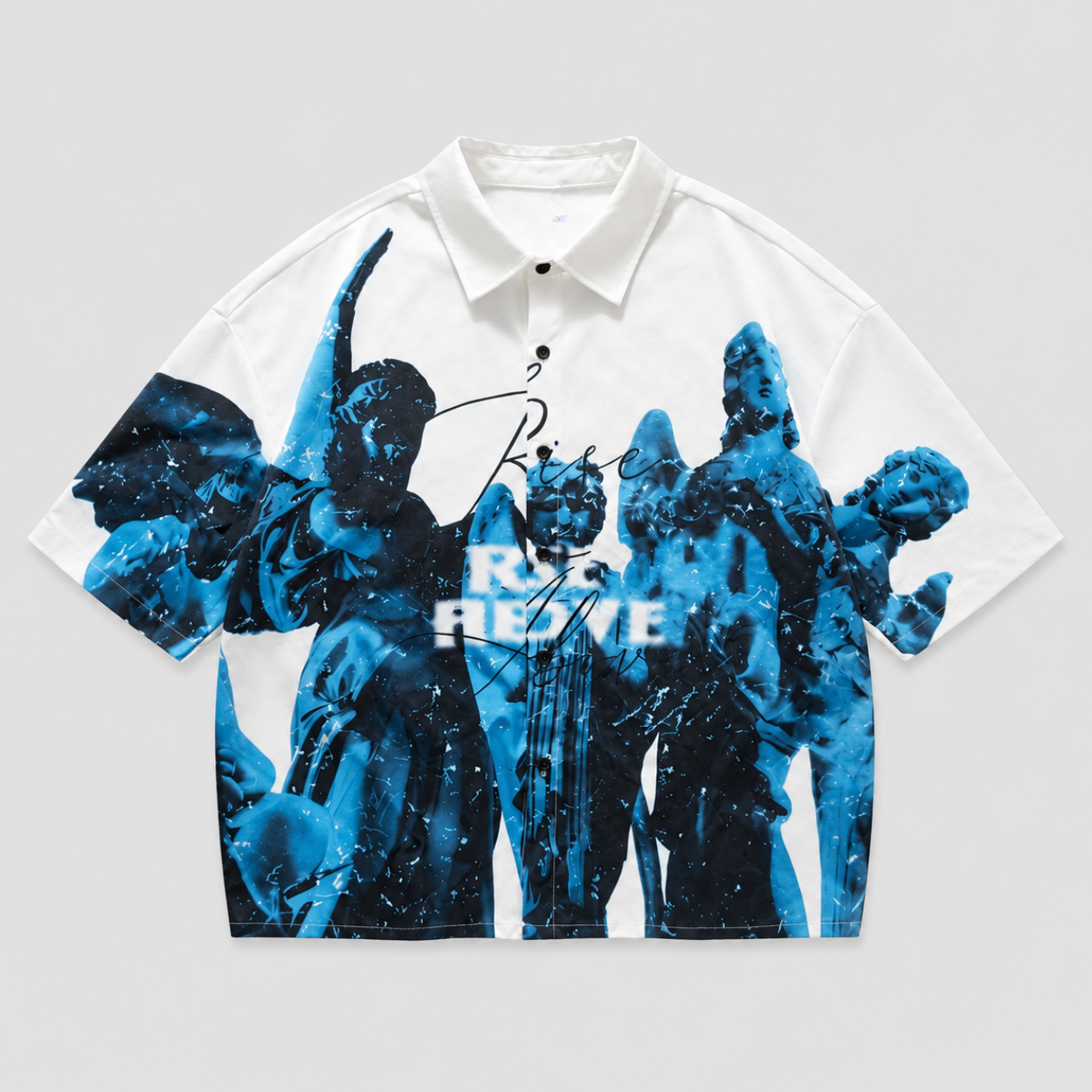 Retro Printed Striped Sleeve Shirt For Men