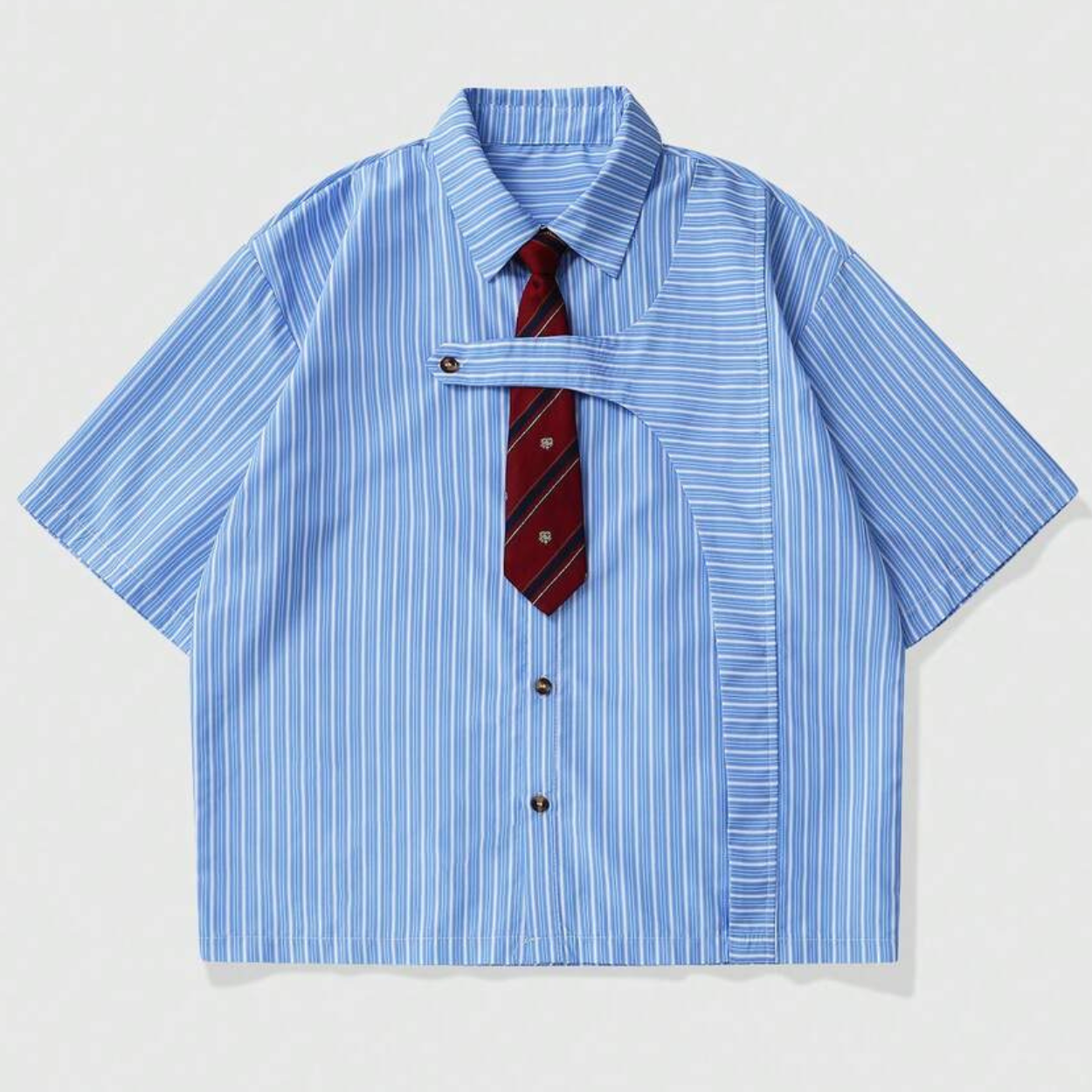 Casual Short Sleeve Deconstructed Shirt For Men