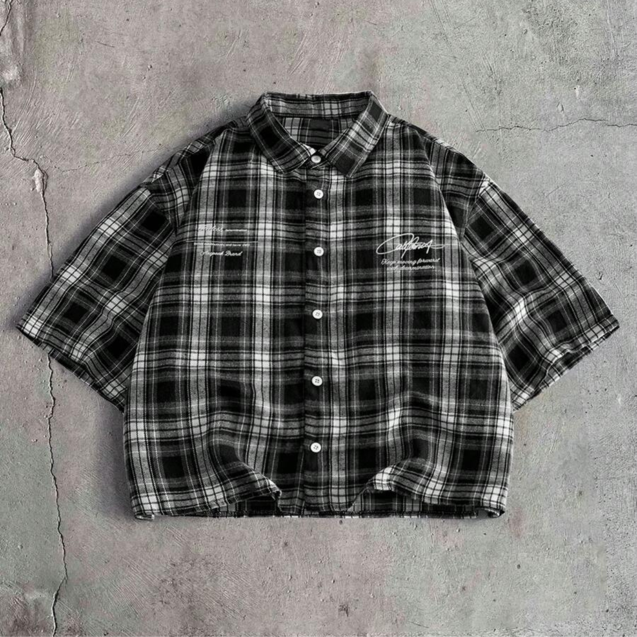 Loose Fit Short Sleeve Streetwear Shirt For Men