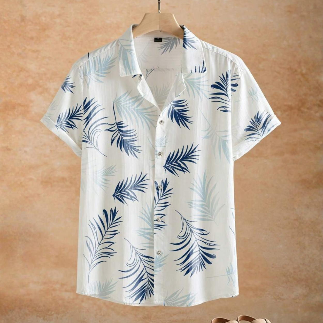 Casual Floral Printed Button Up Vacation Shirt For Men