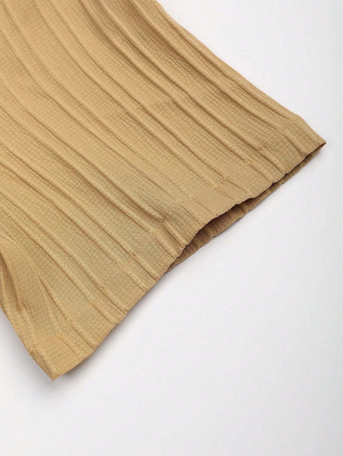 Solid Colored Button Up Shirt And Pants Without Tee-Vacay Outfit