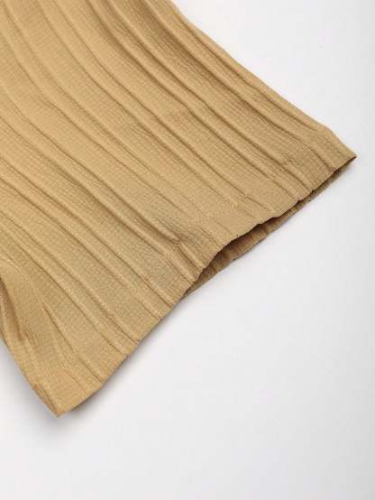 Solid Colored Button Up Shirt And Pants Without Tee-Vacay Outfit