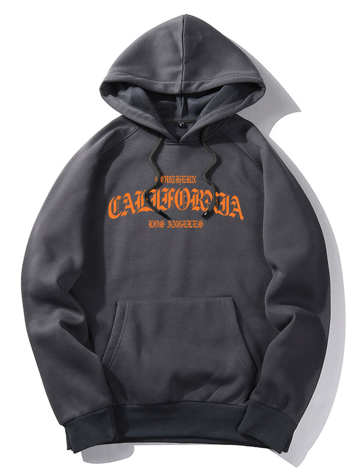 California Letter Print Hoodie-Vacay Outfit
