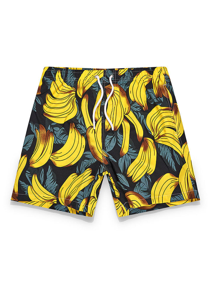 Banana Print Shirt And Swim Shorts-Vacay Outfit