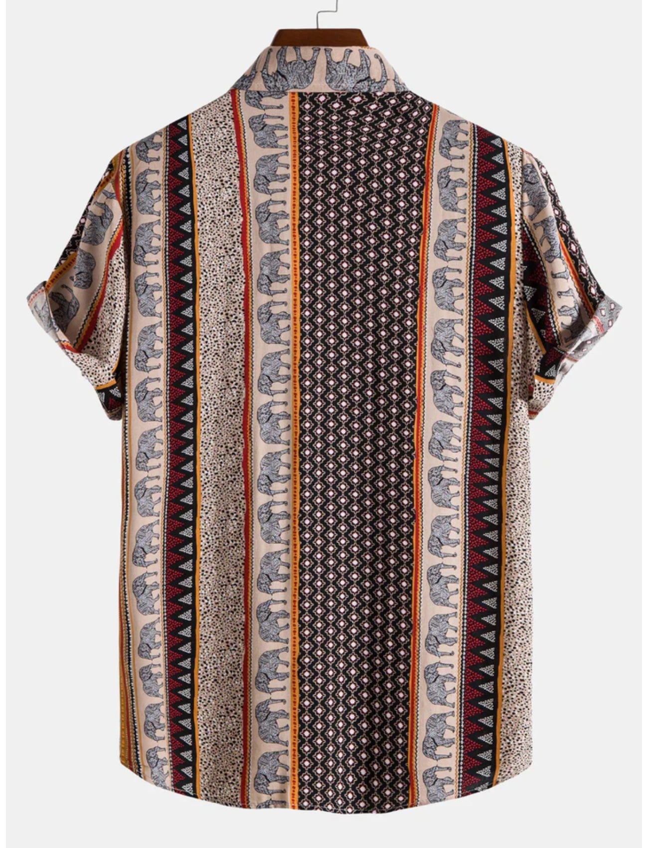 Abstract Elephant Printed Shirt-Vacay Outfit