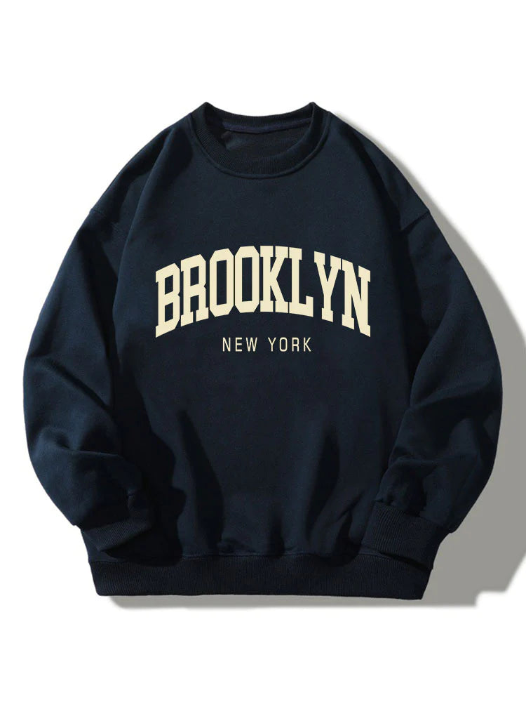 Brooklyn Print Relaxed Sweatshirt-Vacay Outfit