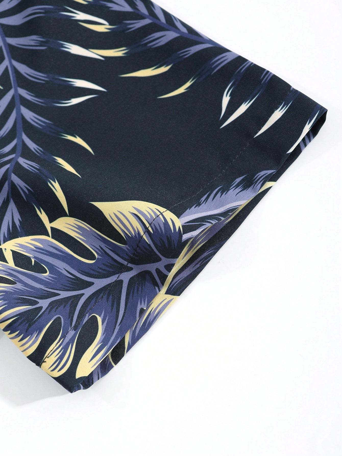 Tropical Print Shirt And Drawstring Shorts-Vacay Outfit