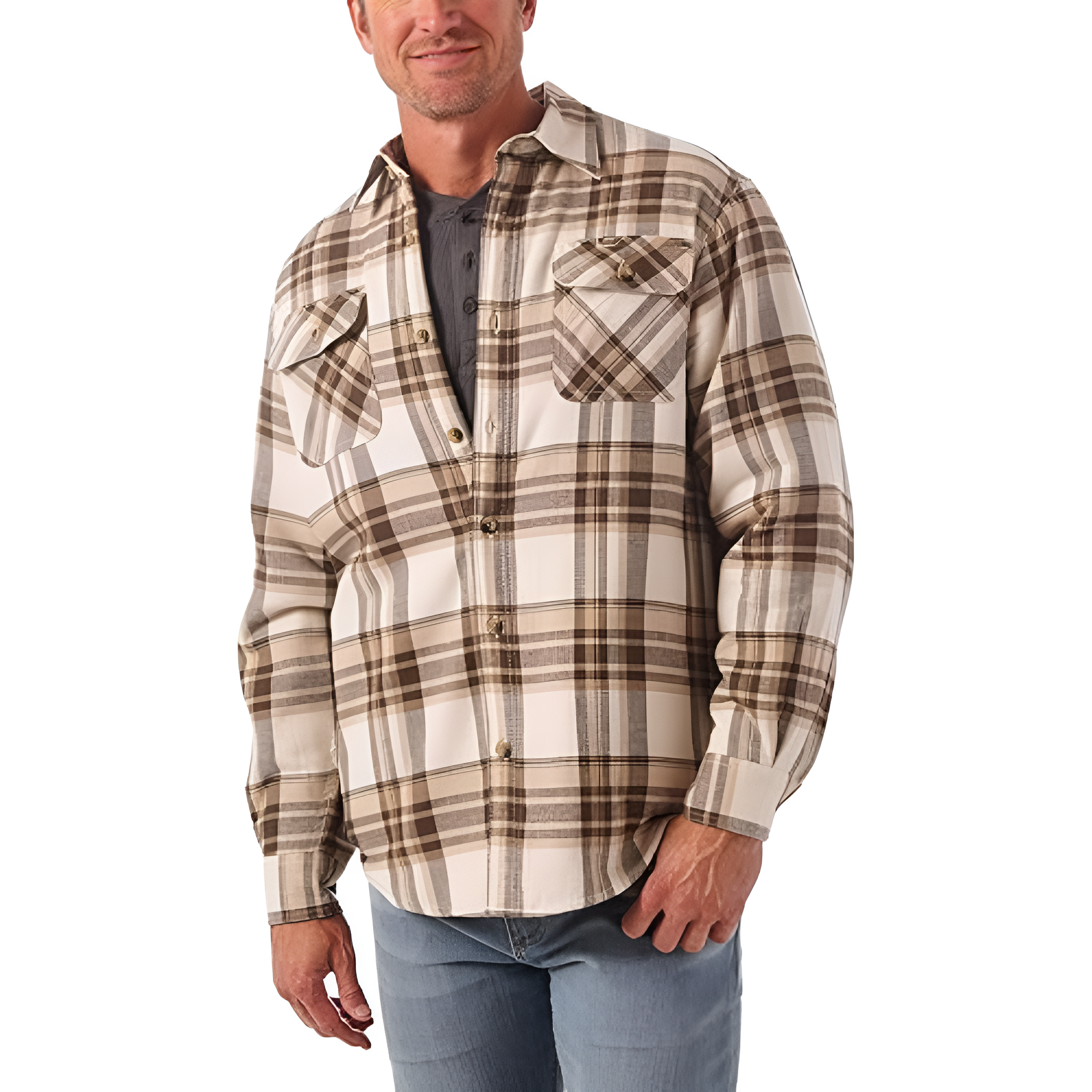 Mens Long Sleeve Sherpa Lined Shirt Jacket