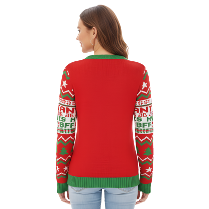 Light Up Ugly Christmas Sweater For Women With LED Reindeer Design