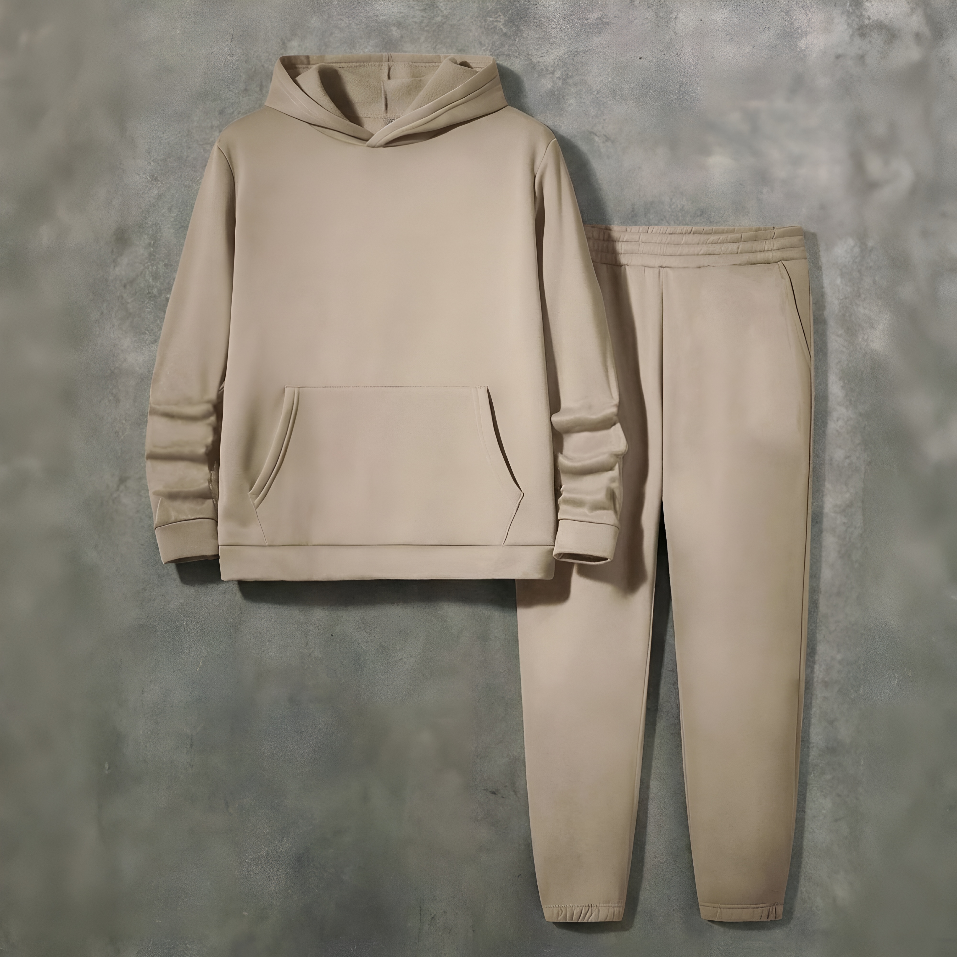 Unisex Kangaroo Pocket Hoodie And Sweatpants Set For Couples
