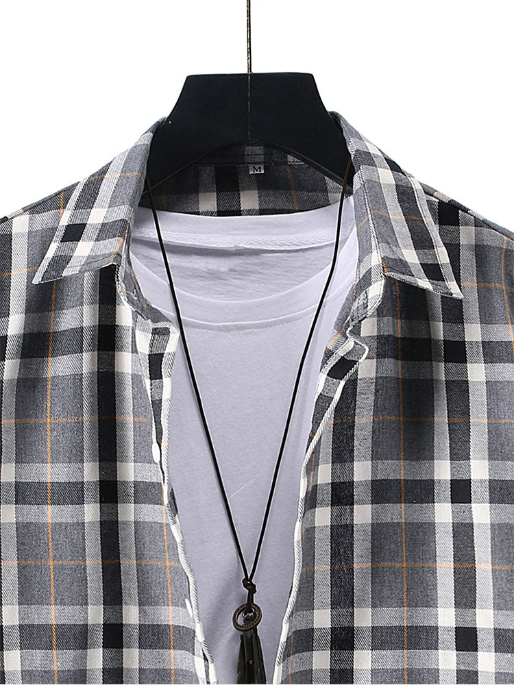 Button Up Plaid Shirt-Vacay Outfit